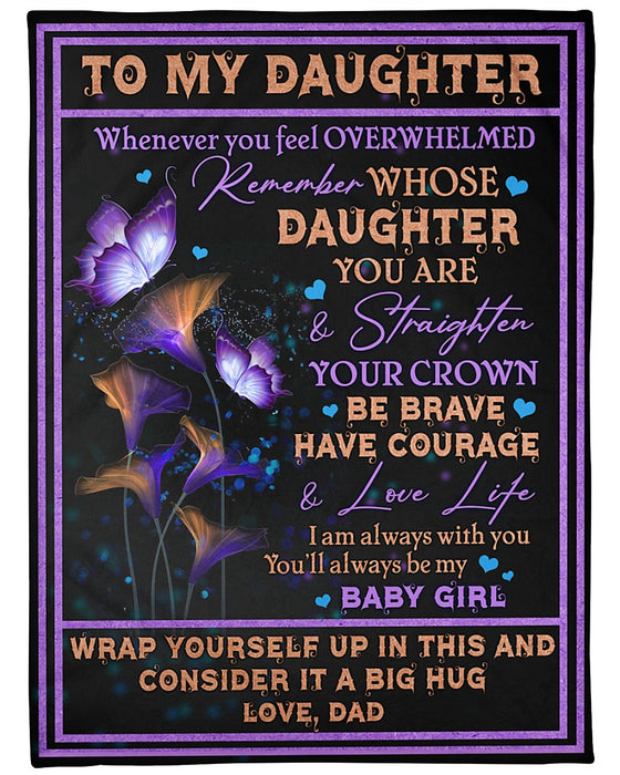 Personalized To My Daughter Blanket From Mommy Daddy Lily Be Brave Courage Custom Name Gifts For Christmas