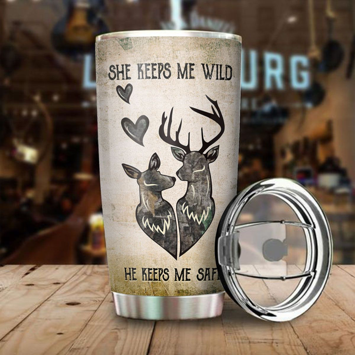Personalized To My Husband Tumbler From Wife Hunting Deer Lover I Wanna Be Your Last Custom Name Gifts For Valentine
