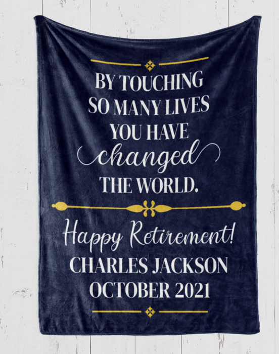 Personalized Retirement Blanket For Nurse Doctor By Touching So Many Life Custom Name Retired Gifts For Men Women