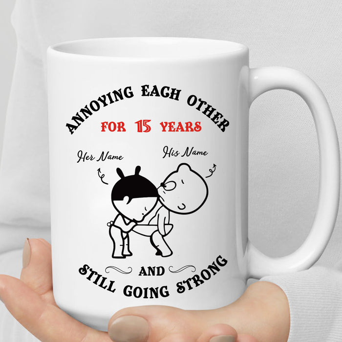 Personalized Romantic Mug For Couple Annoying Each Other Funny Couple Print Custom Name 11 15oz Ceramic Coffee Cup