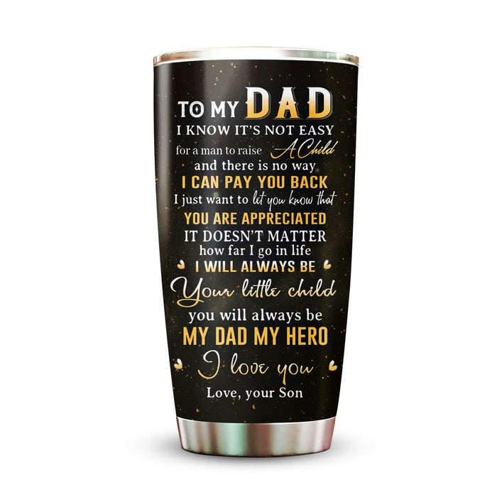 Personalized To My Dad Tumbler From Children Old Lion & Baby You Are Appreciated Custom Name 20oz Travel Cup Gifts