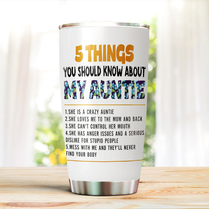 Personalized Tumbler Gifts For Aunt From Niece Nephew Five Things You Should Know My Auntie Custom Name Travel Cup 20oz