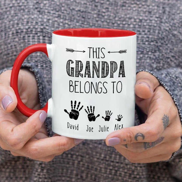 Personalized Accent Mug Gifts For Father's Day This Grandpa Belongs To