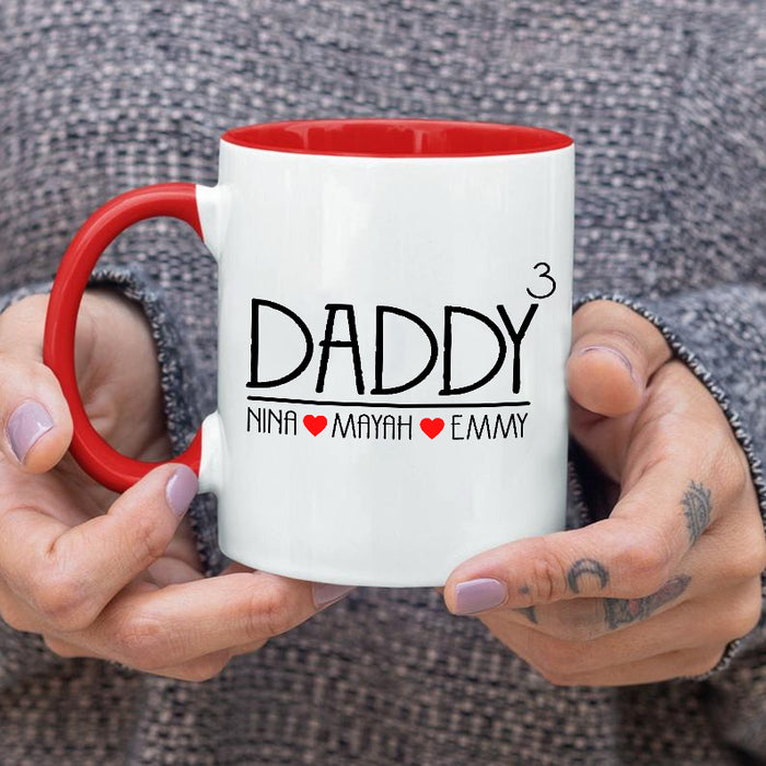 Personalized Accent Mug Dad With Multi Kids Names Gifts for Father's Day Funny New Daddy
