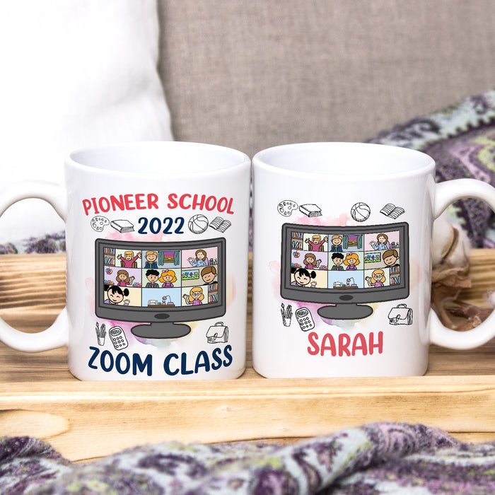 Personalized Back To School Mug Pioneer School Zoom Class Custom Name & Year 11 15oz Ceramic Coffee Cup