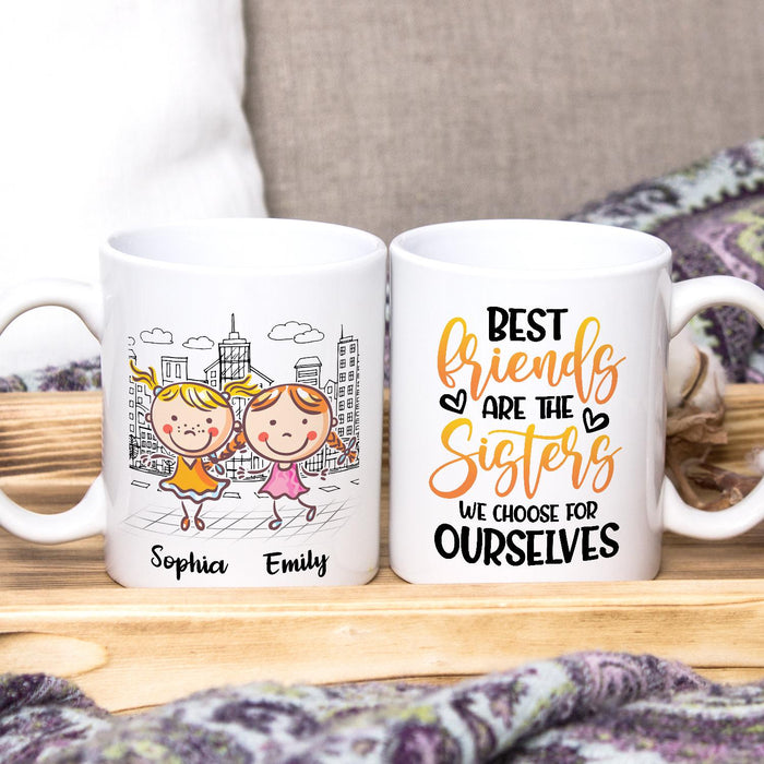 Personalized Ceramic Coffee Mug For Bestie BFF Best Friends Are Cute Girls Printed Custom Name 11 15oz Cup