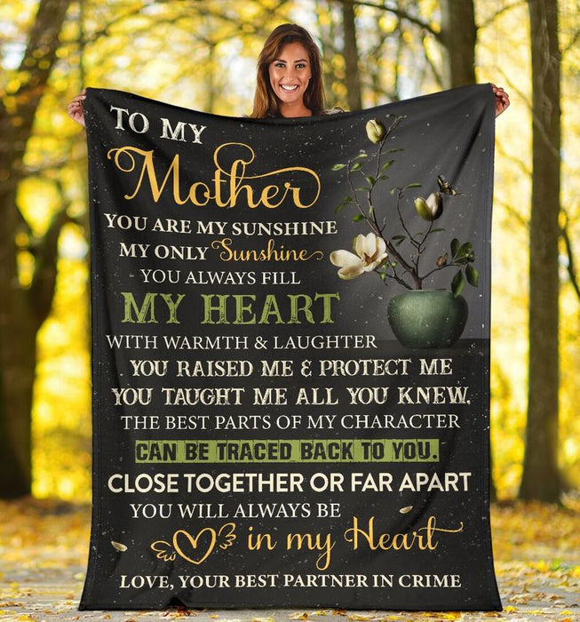 Personalized To My Mother Blanket Close Together Or Far Apart You Will Always Be In My Heart Flower Printed