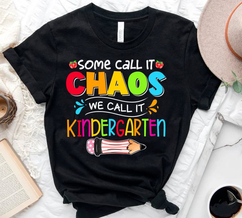 Personalized Unisex T-Shirt For Teachers Some Call It Chaos Colorful Design Custom Name & Grade Level Back To School Outfit