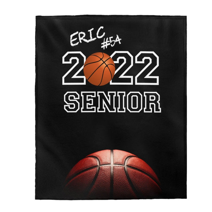 Personalized Graduation Blanket For Basketball Lovers Player Class Of 2022 Senior Custom Name & Jersey Number