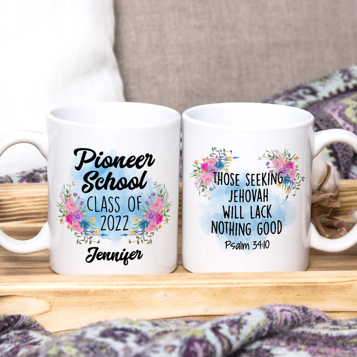 Personalized Back To School Mug Pioneer School Class Of Beautiful Flowers Custom Name 11 15oz Ceramic Coffee Cup