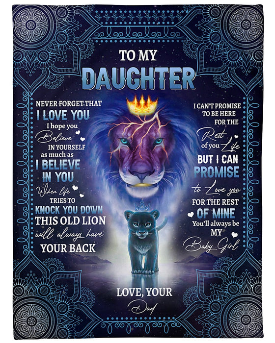 Personalized To My Daughter Blanket From Mom Dad Mandala Lion I Believe In You Custom Name Gifts For Birthday