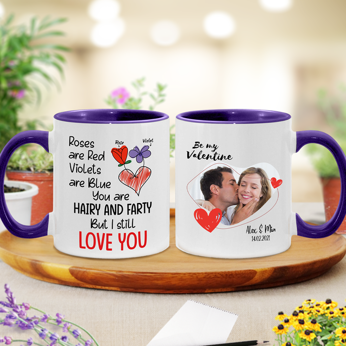 Personalized Coffee Mug For Wife From Husband Roses Are Red Violets Are Blue Custom Name Accent Cup Gifts For Christmas