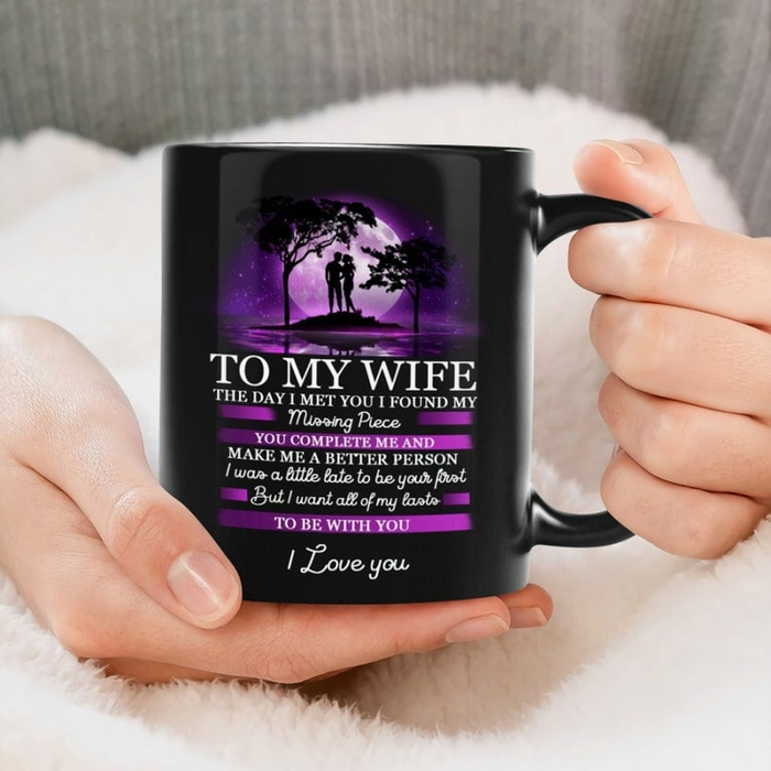 Personalized Coffee Mug For Wife From Husband You Make Me A Better Person Moon Custom Name Black Cup Gifts For Christmas