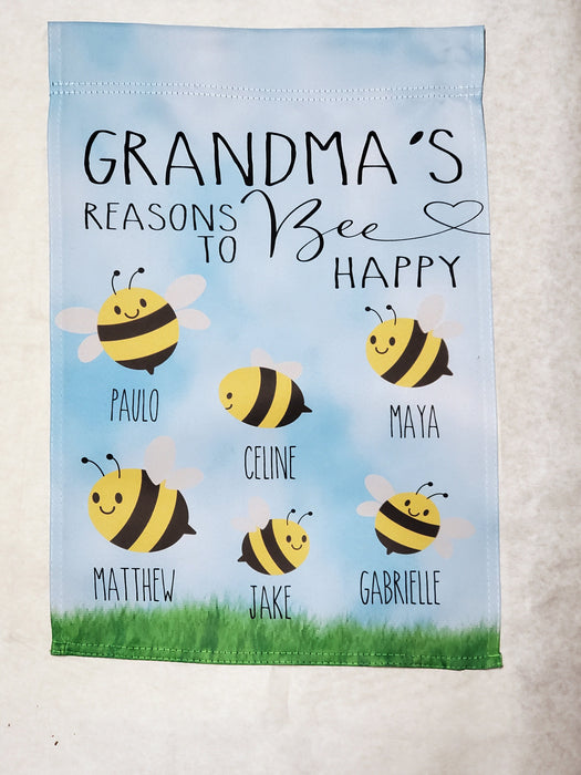 Personalized Garden Flag For Nana Grandma Bee Happy Custom Grandkids Name Welcome Outdoor Flag Gifts For Christmas