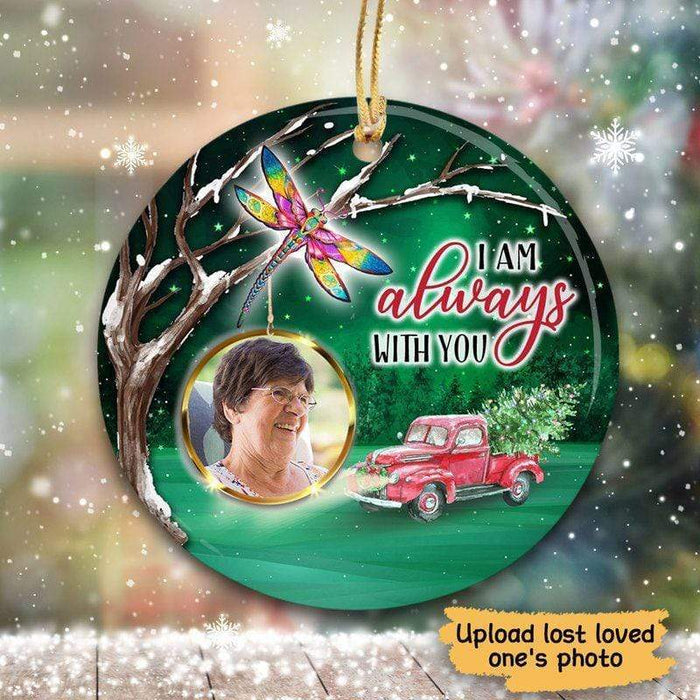 Personalized Memorial Ornament For Loved One In Heaven Snow Dragon Fly Red Truck Custom Photo Tree Hanging Funeral Gifts