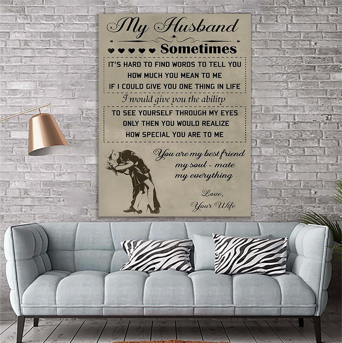 Personalized To My Husband Canvas Wall Art From Wife Romantic Couple How Much You Mean To Me Custom Name Poster Prints