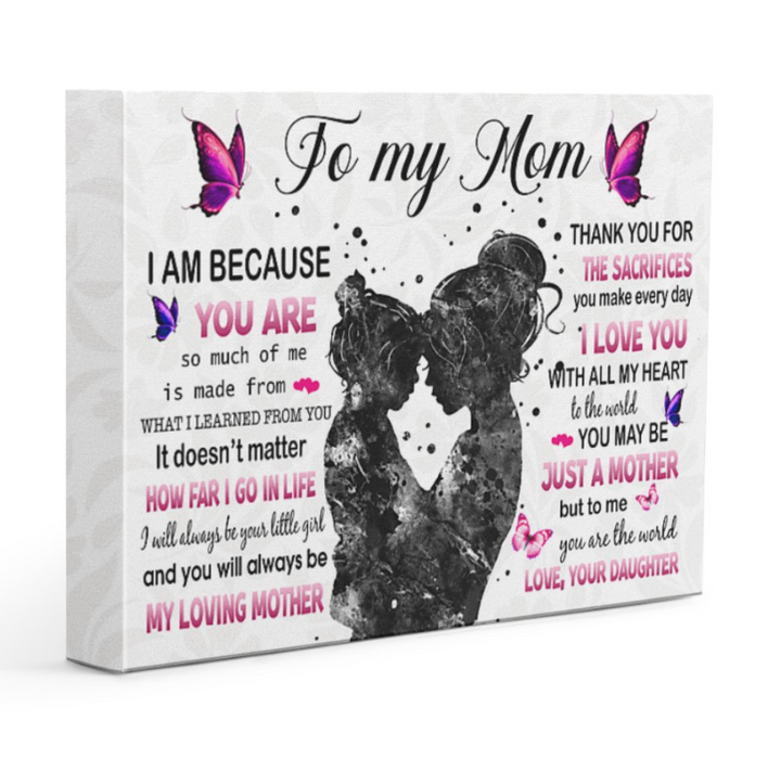 Personalized Canvas Wall Art For Mom From Daughter It Doesn't Matter How Far I Go In Life Custom Name Poster Home Decor