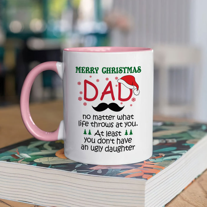 Personalized Coffee Mug For Dad From Kids No Matter What Life Throws At You Custom Name Ceramic Cup Gifts For Christmas