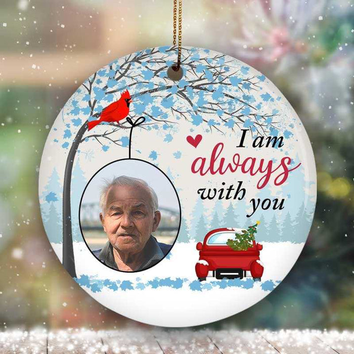 Personalized Memorial Ornament For Loved One In Heaven Cardinal Truck Winter Tree
 Custom Photo Bereavement Gifts