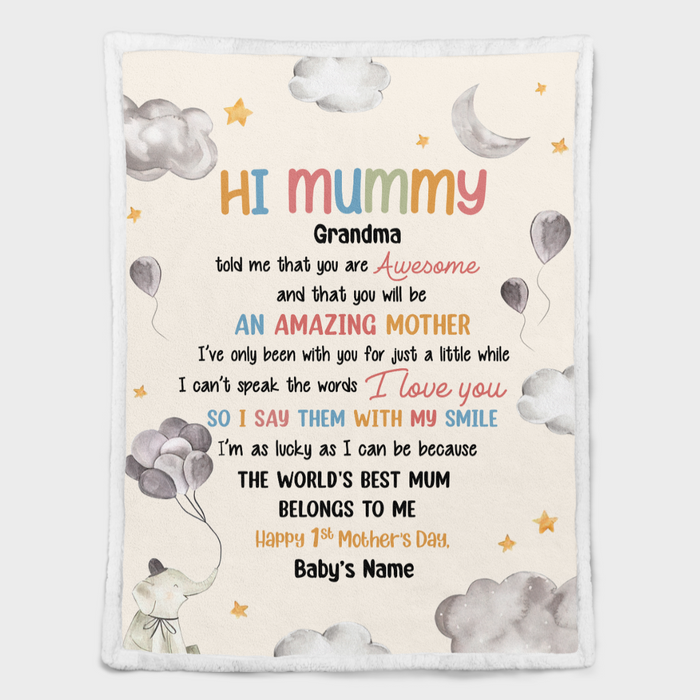 Personalized Blanket For New Mom I've Been With You For Just A While Elephant Custom Name Gifts For First Mothers Day