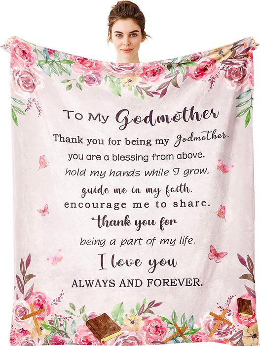 Personalized To My Godmother Blanket From Godchild Hold My Hands While I Grow Bible Custom Name Gifts For Christmas Xmas