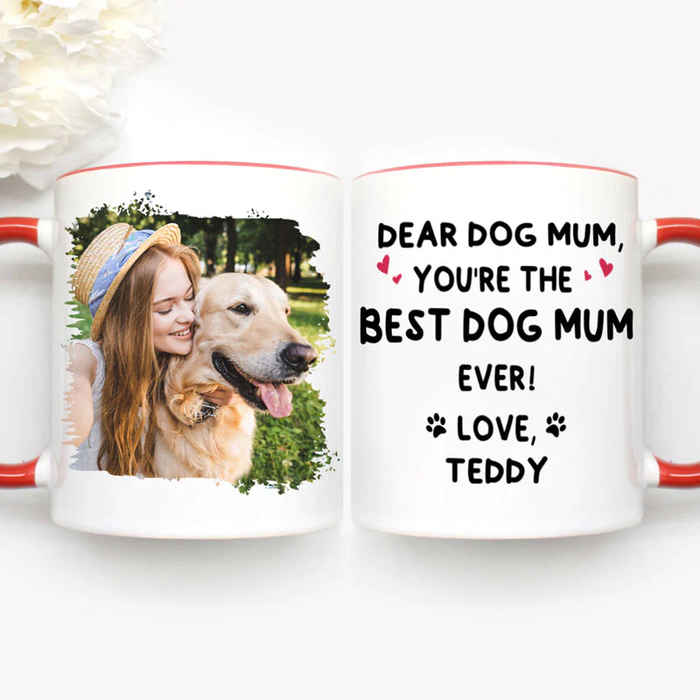 Personalized Coffee Mug Gifts For Pet Lovers You Are The Best Dog Mom Ever Paws Custom Name Accent Cup For Christmas