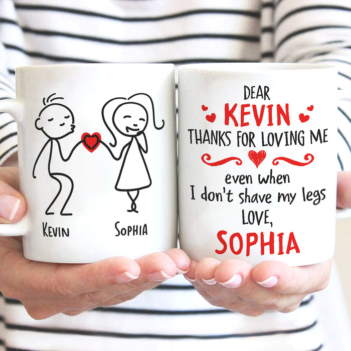 Personalized Romantic Mug For Couple Thanks For Loving Funny Couple Print Custom Name 11 15oz Ceramic Coffee Cup