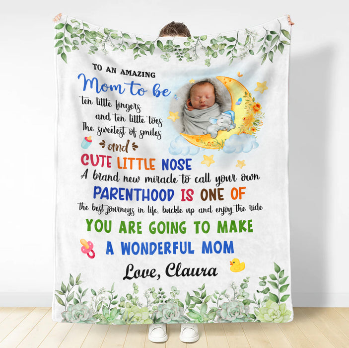 Personalized Blanket For New Mom Elephant The Sweetest Of Smiles Custom Name Photo Gifts For First Mothers Day