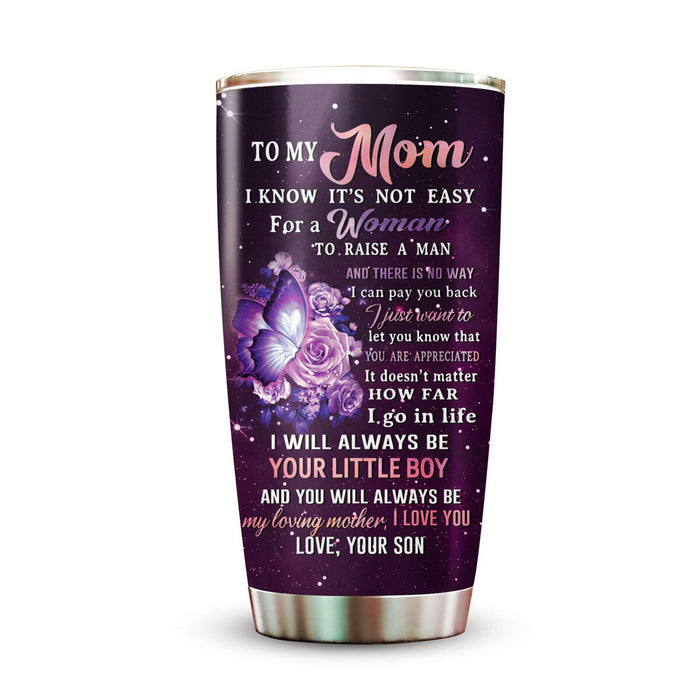 Personalized Tumbler To Mommy Floral Silhouette I Know It's Not Easy Gifts For Mom Custom Name Travel Cup For Birthday