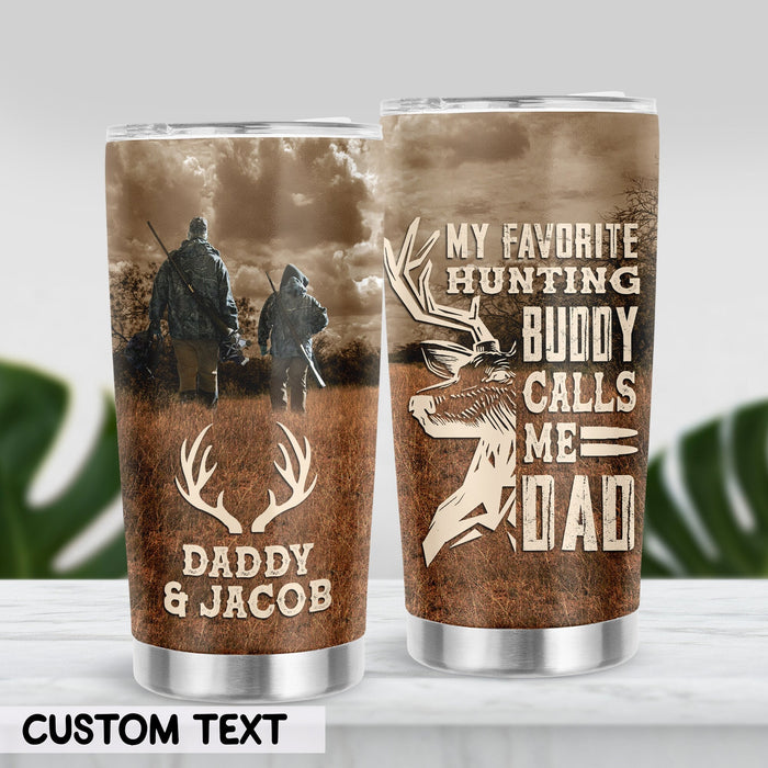 Personalized To My Daddy Tumbler From Son Daughter Vintage Deer Hunting Custom Name 20oz Travel Cup Gifts For Birthday