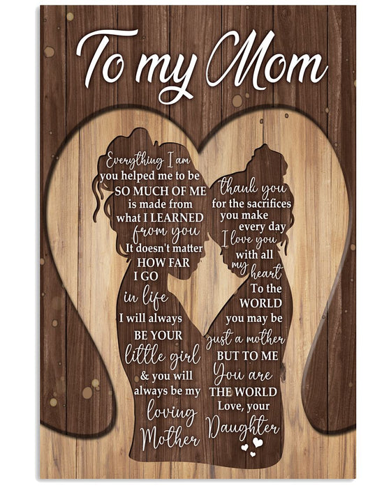 Personalized Canvas Wall Art For Mom From Daughter Everything I Am You Helped Me Vintage Custom Name Poster Home Decor
