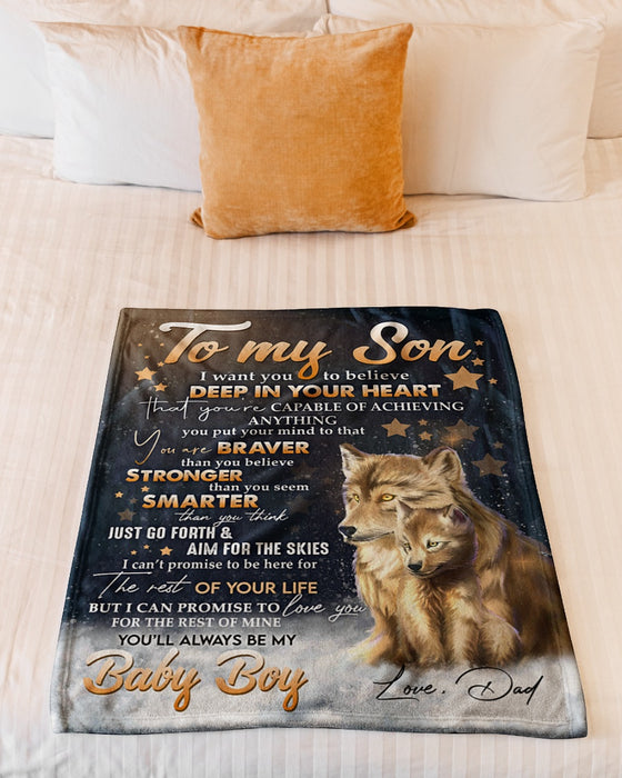 Personalized To My Son Blanket From Mom Dad Custom Name Lion You're Capable Of Achieving Gifts For Birthday Christmas