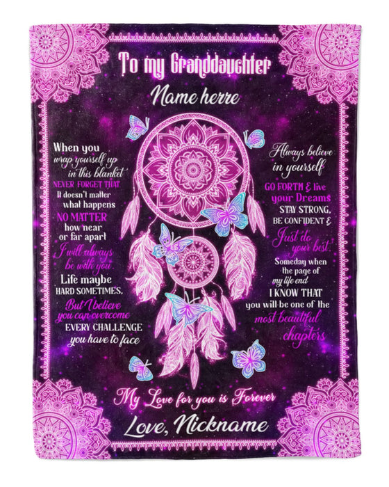 Personalized To My Granddaughter Blanket From Grandparent When You Wrap Yourself Up In This Dreamcatcher Printed