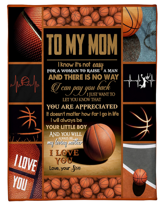 Personalized Fleece Blanket For Mom Gifts for Lovers Basketball Gifts Player Basketball Funny Quote for Mom Customized Blanket Gifts For Mother's Day