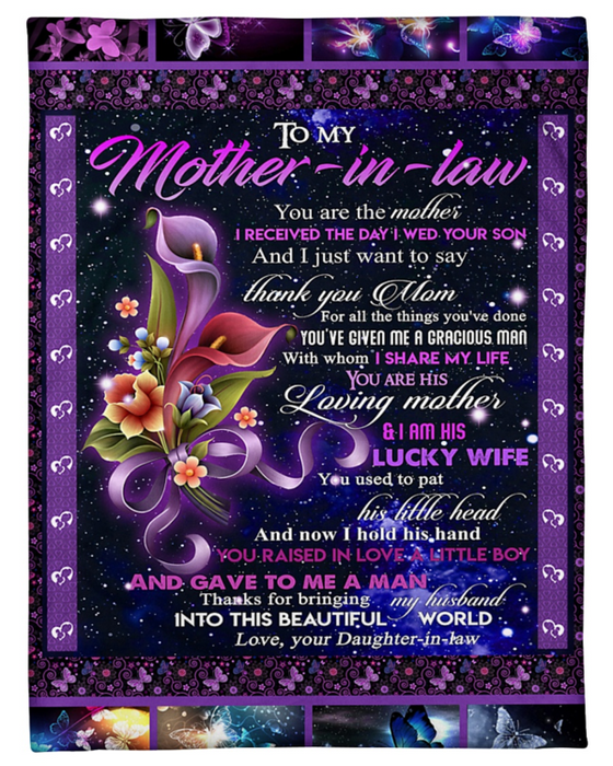 Personalized Fleece Blanket For Mother In Law Premium Quality Customized Blanket Gift For Mothers Day, Thanksgiving
