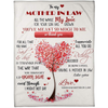 Personalized Fleece Blanket For Mothers In Law Amazing Print Designed Heart Tree Gift For Mother's Day