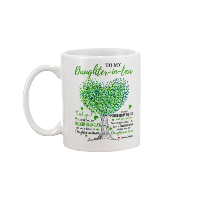 Personalized Coffee Mug Gifts For Daughter In Law Tree Heart Punch Her In The Face Custom Name White Cup For Christmas