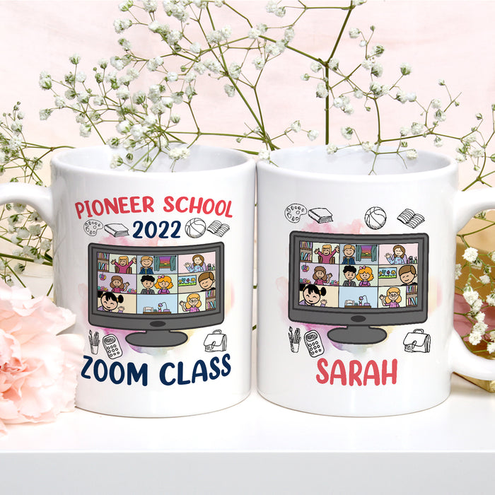 Personalized Back To School Mug Pioneer School Zoom Class Custom Name & Year 11 15oz Ceramic Coffee Cup