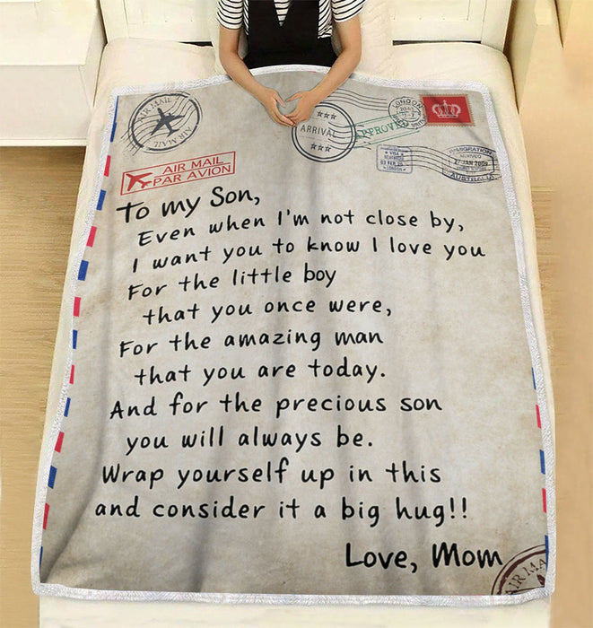 Personalized To My Son Letter Fleece Sherpa Blanket From Mom I Want You To Know I Love You For The Little Boy