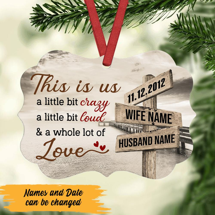 Personalized Ornament Gifts For Couples A Little Bit Loud Street Signs Rustic Custom Name Tree Hanging On Anniversary