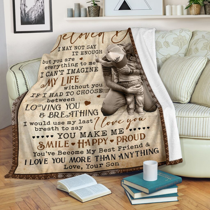 Personalized Blanket To My Beloved Dad From Daughter Daddy & Baby Print Father's Day Blanket Custom Name