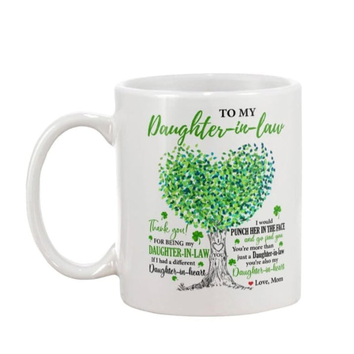 Personalized Coffee Mug Gifts For Daughter In Law Tree Heart Punch Her In The Face Custom Name White Cup For Christmas
