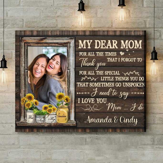 Personalized Canvas Wall Art For Mom From Kids Thanks For All Special Things Custom Name Photo Poster Prints Home Decor
