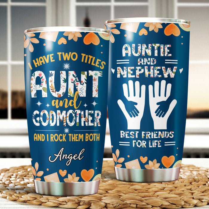 Personalized Tumbler Gifts For Aunt From Niece Nephew Auntie And Nephew Friend For Life Custom Name Travel Cup 20oz