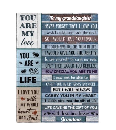 Personalized Blanket To My Granddaughter From Grandma You Are My Love My Life Wooden Background Custom Name