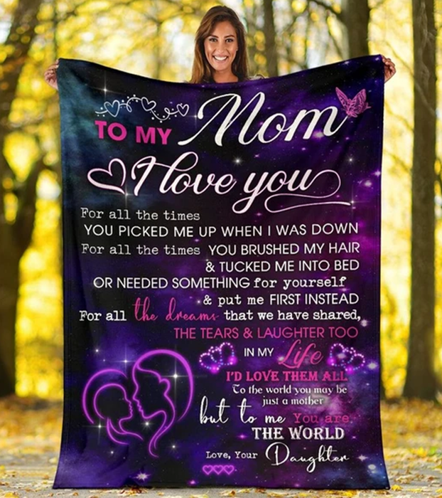 Personalized Fleece Blanket To My Mom Print Sweet Message for Mommy Customized Blanket for Mother's Day Birthday