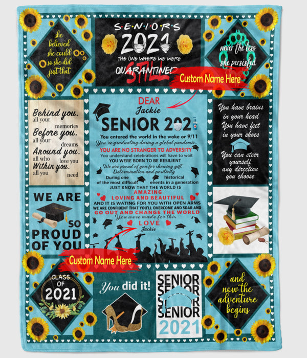 Personalized Blanket For Graduate We Are Proud Of You Customized Blanket Gifts For Graduation