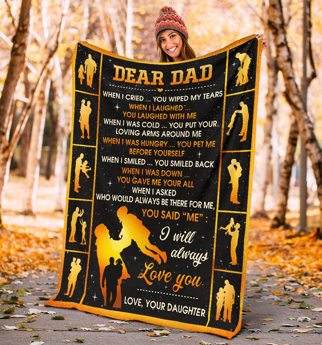 Personalized To My Daddy Blanket From Daughter When I Cried You Wiped My Tears Galaxy Custom Name Gifts For Christmas