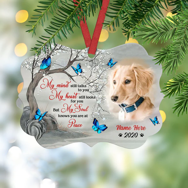 Personalized Memorial Ornament For Pet Loss My Heart Still Looks For You Custom Name Photo Tree Hanging Keepsake Gifts