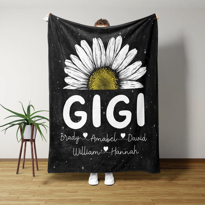 Personalized To My Grandma Blanket From Grandchild Haft Of Daisy Flower Gigi Custom Name Gifts For Christmas